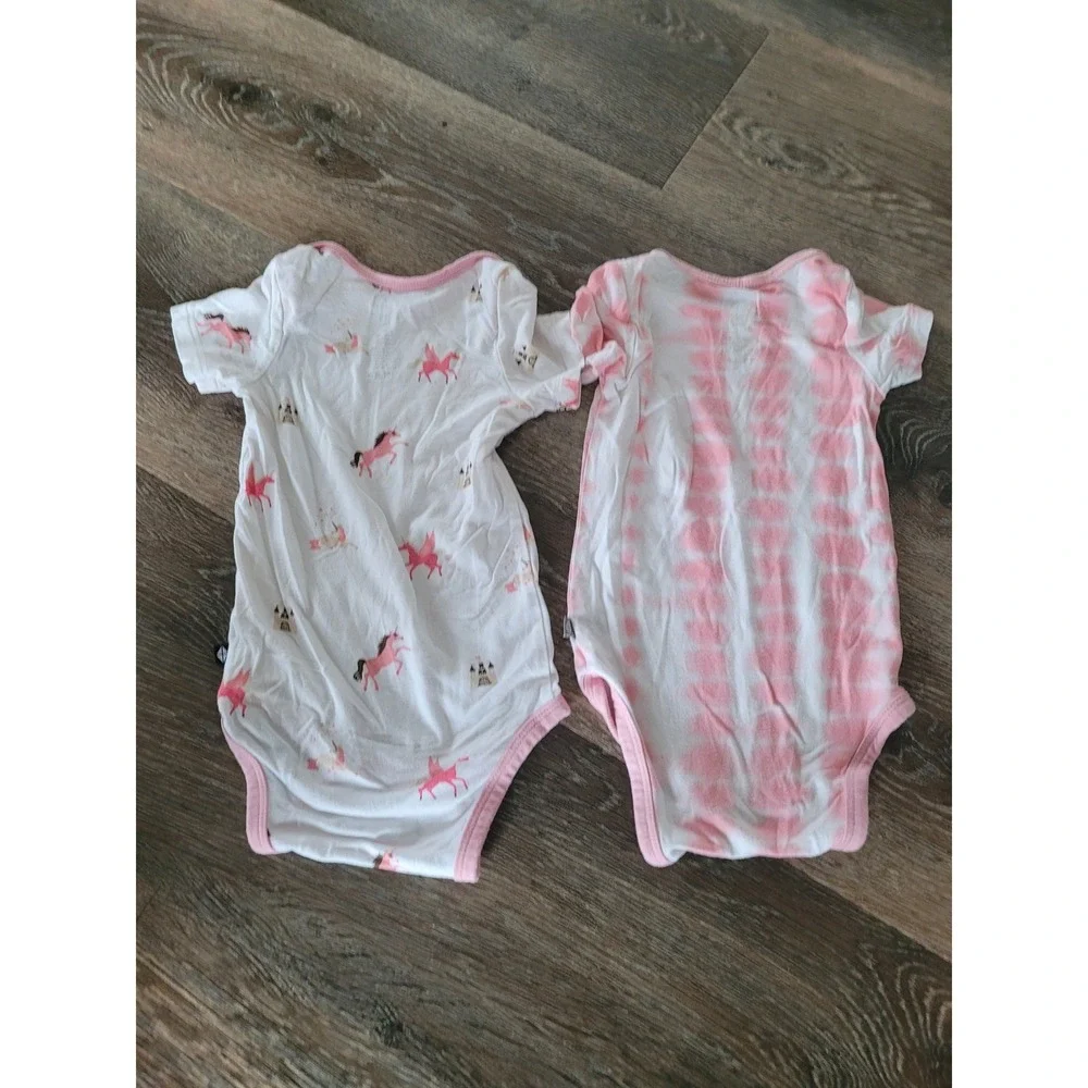 Kyte Baby 12-18M Short Sleeve Bodysuit Set Unicorn Tie Dye Bamboo Rayon x 2 #2